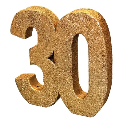 Siffra 30 Guld Glitter Dekoration