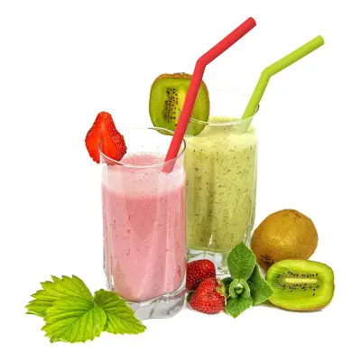 Silikonsugrör Flerfärgad - 4-pack