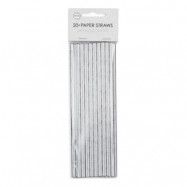 Papperssugrör Silvermetallic - 20-pack