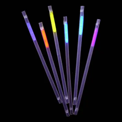 Självlysande Sugrör - 50-pack Blandade