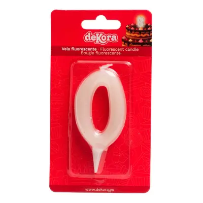 Självlysande Tårtljus Siffror - Siffra 0