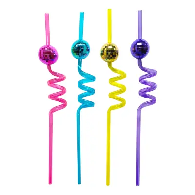 Sugrör Discokulor Flerfärgade - 4-pack