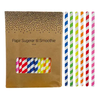 Smoothie Sugrör Flerfärgade - 100-pack