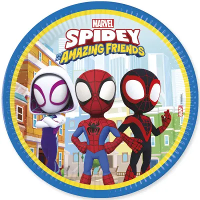Spidey&Hans Fantastiska Vänner Papperstallrik 23 cm 8-pack