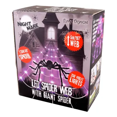 Spindelnät LED med Spindel - 125 lampor