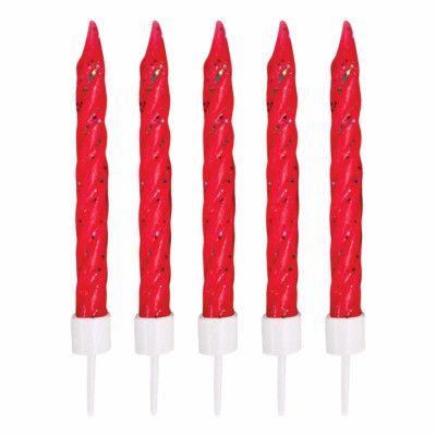 Spiralljus Glitter Rosa - 10-pack