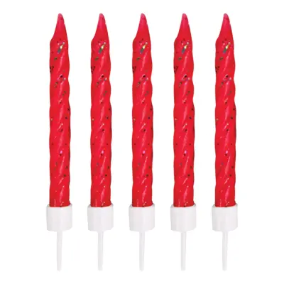 Spiralljus Glitter Rosa - 10-pack