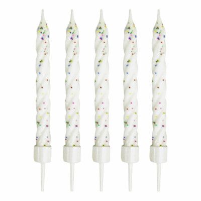 Spiralljus Glitter Vit - 10-pack