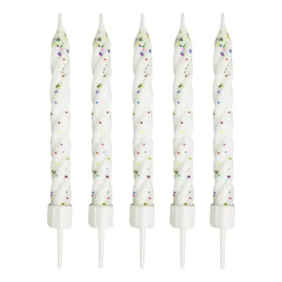 Spiralljus Glitter Vit - 10-pack