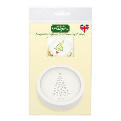 Stencil för Tårtdekoration Julgran