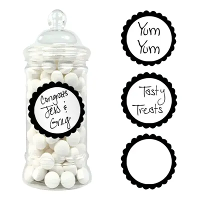 Stickers till Godisbuffé Svarta - 20-pack