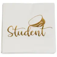 Student Kaffeservett Vit/Guld 16-pack
