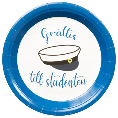 Studentmössa Pappersasiette 8-pack