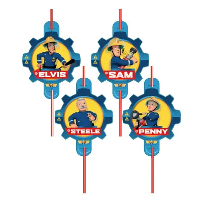 Sugrör Brandman Sam - 8-pack