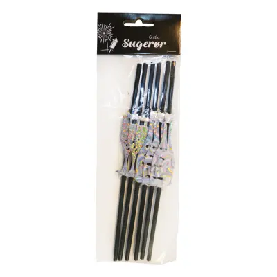 Sugrör Champagneflaska - 6-pack