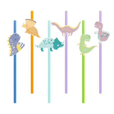 Sugrör Dinosaurier 6-pack