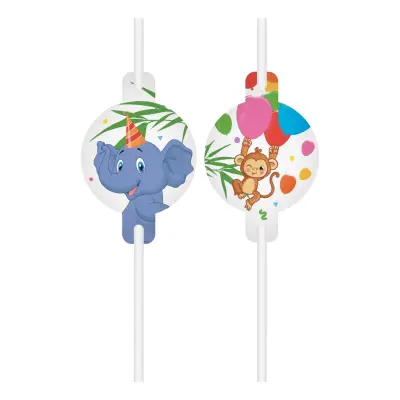 Sugrör Djungelkalas - 4-pack