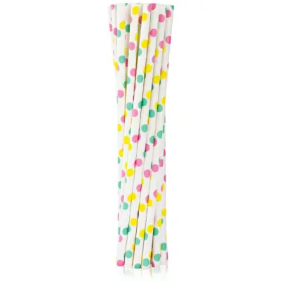 Sugrör Färgglada Med Prickar 12-pack
