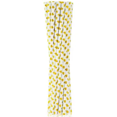 Sugrör Hjärtan Guld 12-pack