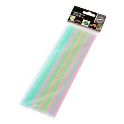 Sugrör i Plast Flerfärgade - 10-pack