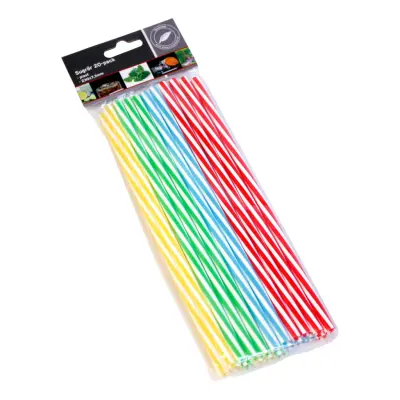 Sugrör i Plast Randiga - 20-pack