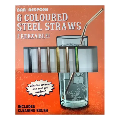 Sugrör i Rostfritt Flerfärgade - 6-pack