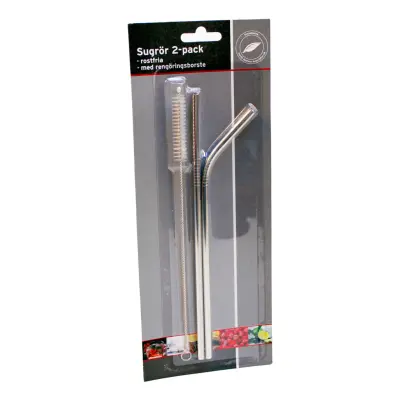 Sugrör i Rostfritt med Borste - 2-pack