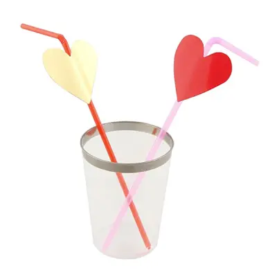 Sugrör med Hjärtan - 6-pack