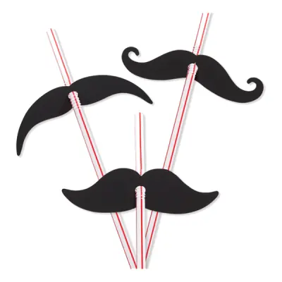 Sugrör med Mustascher - 12-pack
