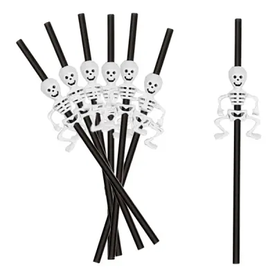 Sugrör med Skelett - 6-pack