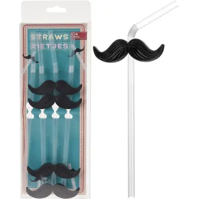 Sugrör Mustasch 4-Pack