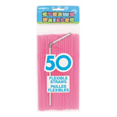 Sugrör Neonfärgad - Neonrosa