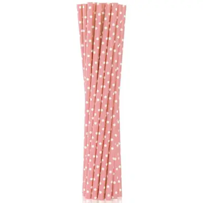 Sugrör Prickiga Rosa 12-pack