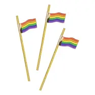 Sugrör Prideflagga Guld - 16-pack