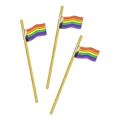 Sugrör Prideflagga Guld - 16-pack