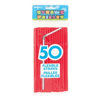 Sugrör Röda - 50-pack