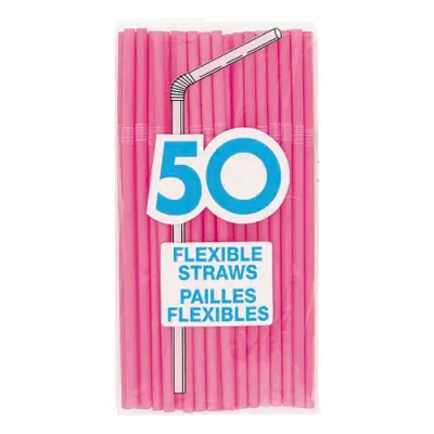 Sugrör Rosa - 50-pack