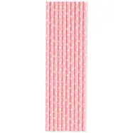 Sugrör Rosa Med Vita Prickar 10-pack