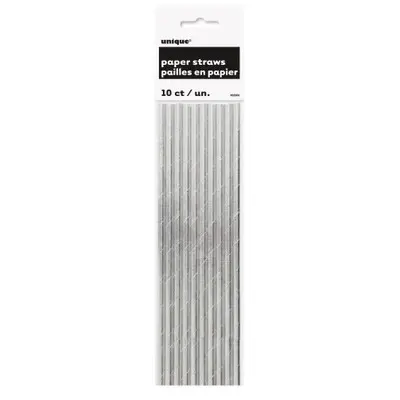 Sugrör silver 10-pack