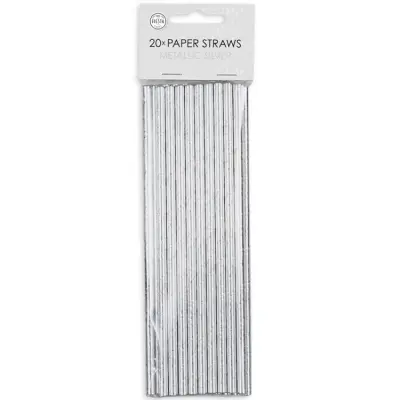 Sugrör silver 20-pack