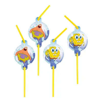 Sugrör SvampBob Fyrkant - 8-pack