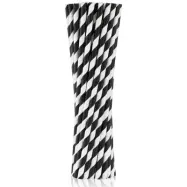 Sugrör Svart&Vit Randiga 250-pack