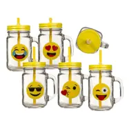 Sugrörsglas Emoji