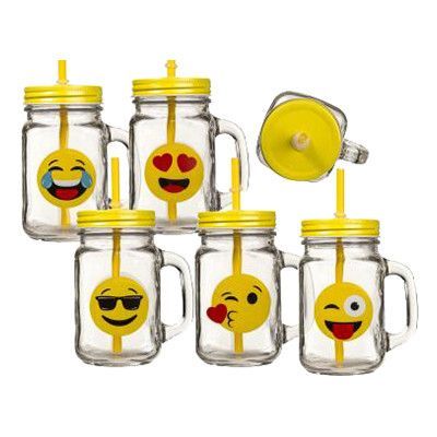 Sugrörsglas Emoji