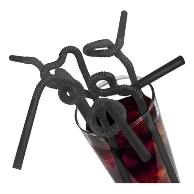 Superböjbara Sugrör Svarta - 250-pack