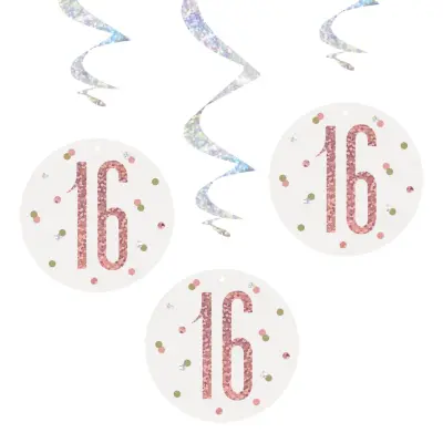 Swirls 16 Vit/Roséguld - 6-pack