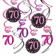 Swirls 70 Rosa Hängande Dekoration