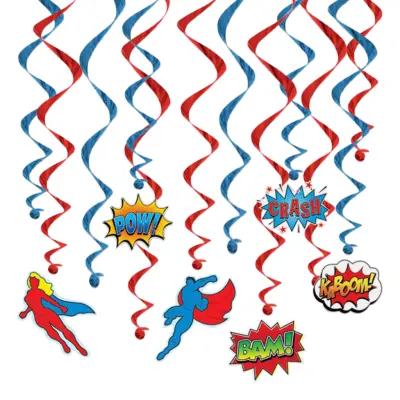 Swirls Comic Hängande Dekoration - 12-pack