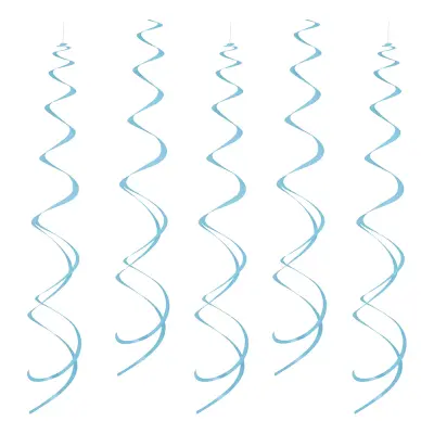 Swirls Ljusblå Hängande Dekoration - 8-pack