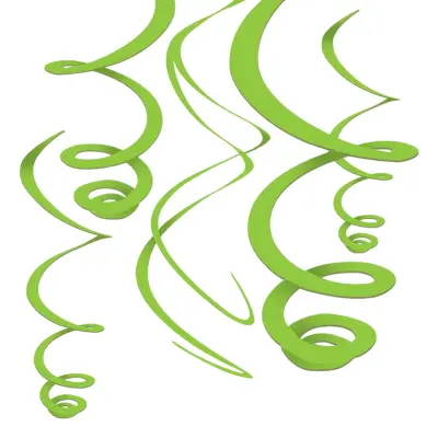 Swirls Ljusgrön Takdekoration - 12-pack